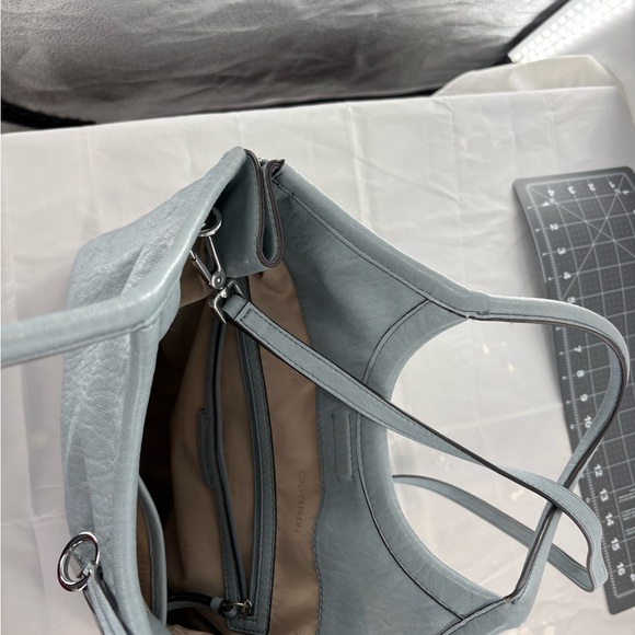 Calvin Klein Gabrianna Slim Tote Product Blue Handbag Purse Shoulder Bag - Picture 10 of 11